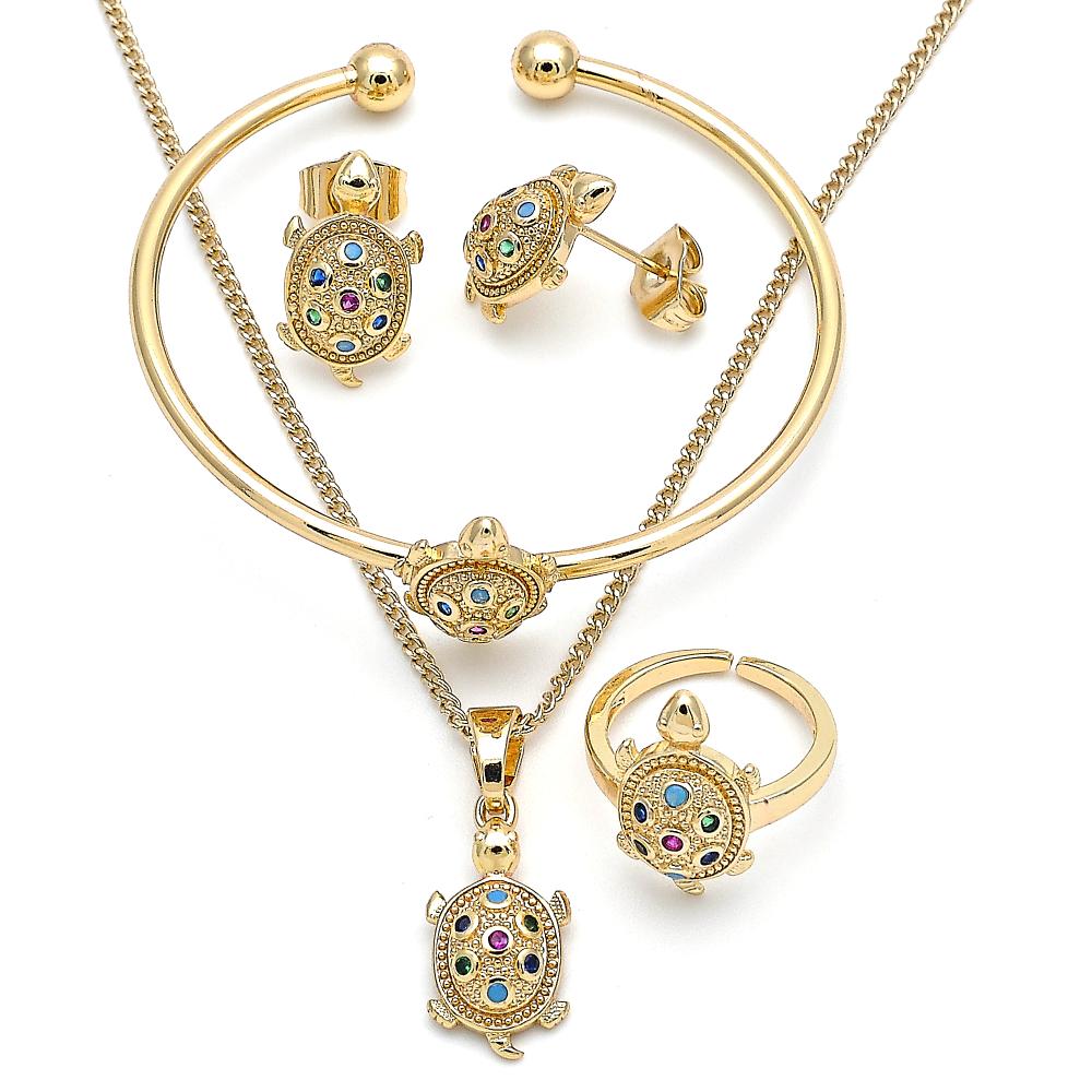 Set de tortuga en oro laminado alta calidad