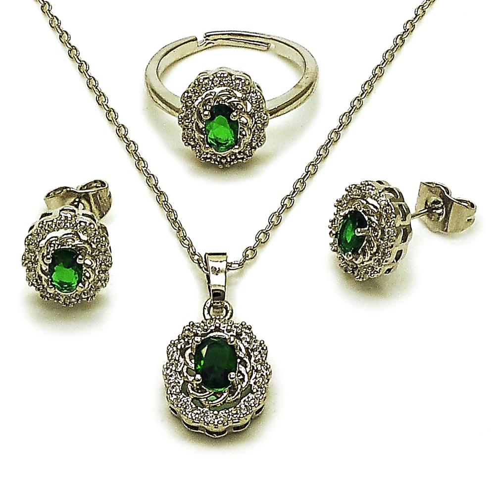 Set de piedra esmeralda