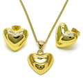 Set de corazón en oro laminado alta calidad.